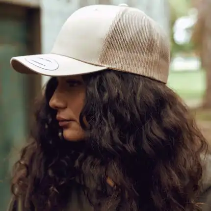 a woman wearing a hat