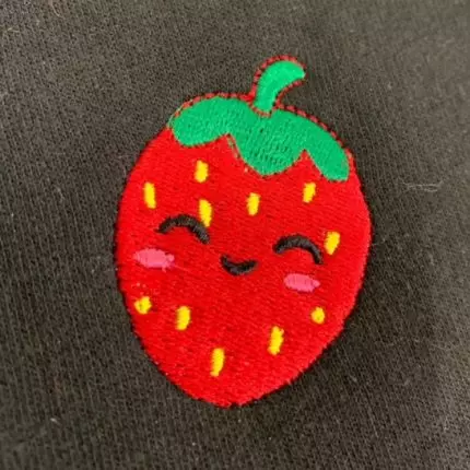 embroidered strawberry
