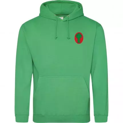 green hoody on a white background