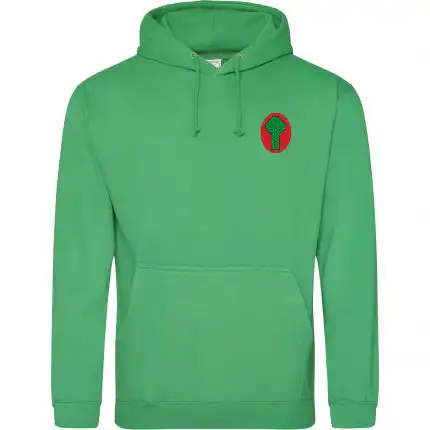 green hoody on a white background