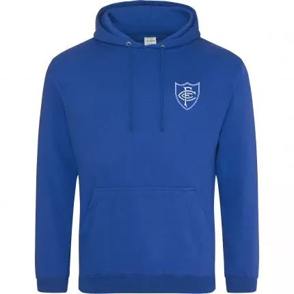 blue hoodie on a white background