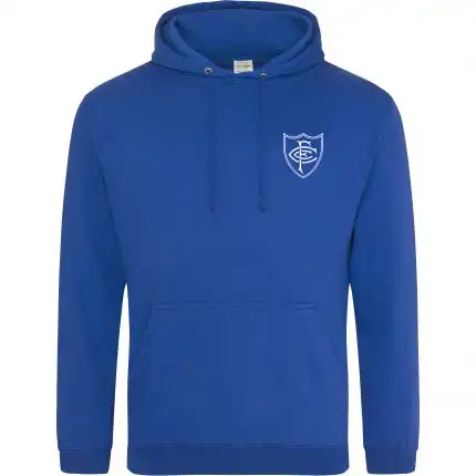 blue hoodie on a white background