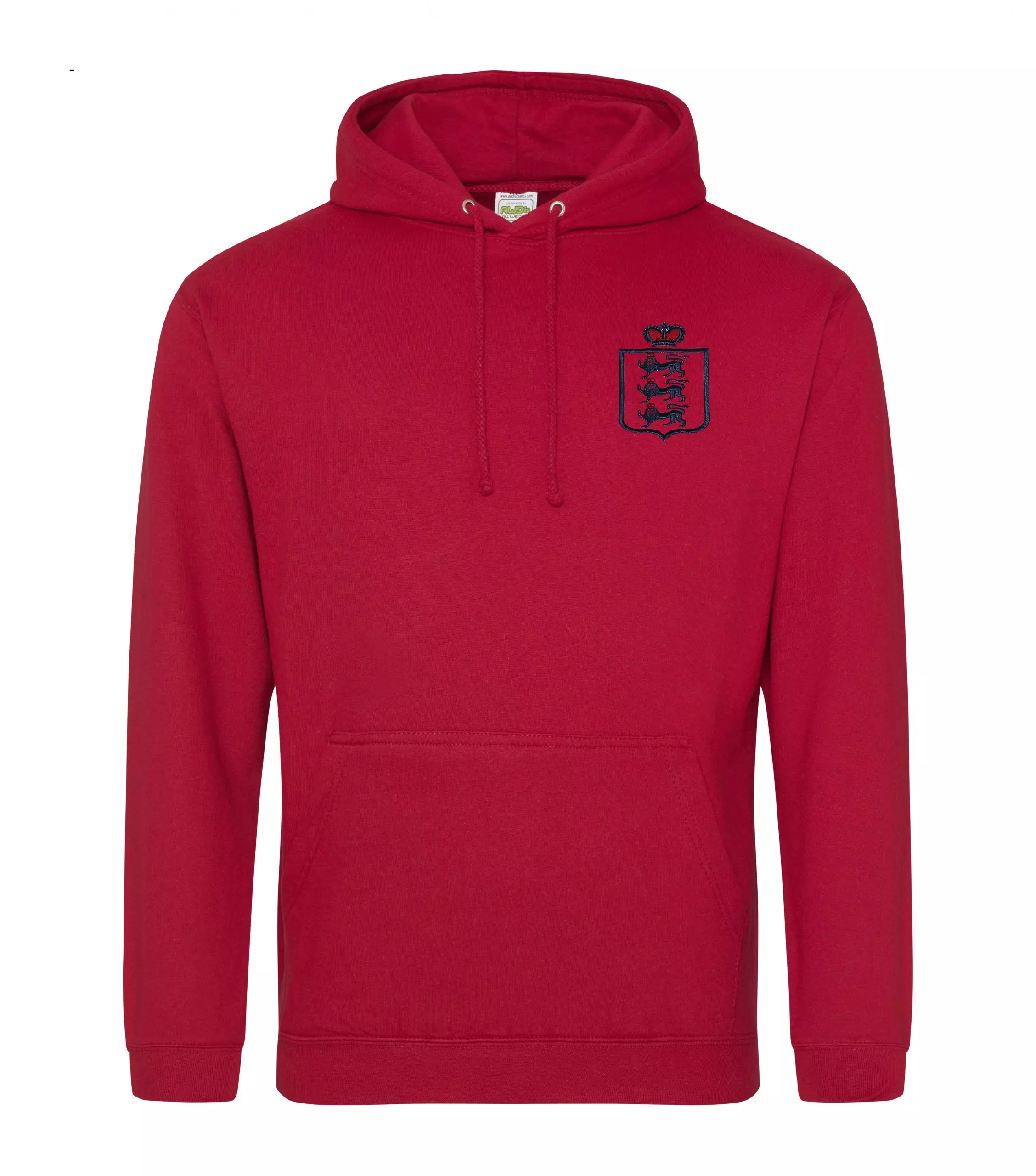 red hoodie on a white background