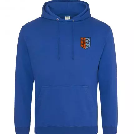 blue hoody on a white background