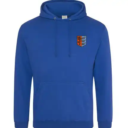 blue hoody on a white background