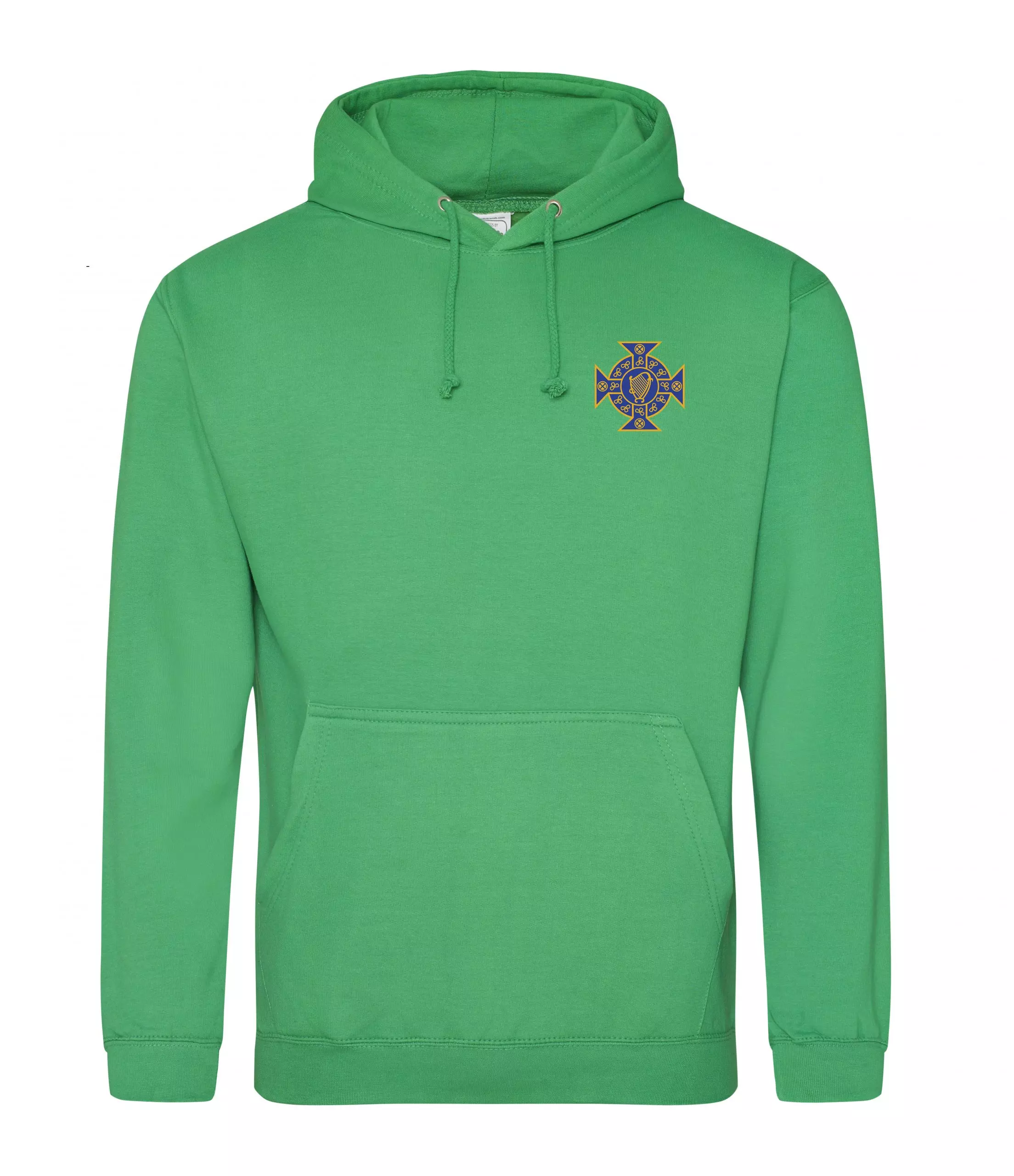 green hoody on a white background