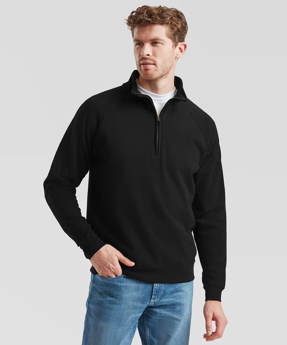 SS230_LS00_2025.jpg Classic 80/20 Zip Neck Sweatshirt - Image 1